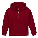 Boys' Hanes Full Zip Fleece Top - Chili