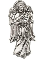 14K Yellow Gold 19.00X09.00 mm Angel W/Harp Lapel Pin