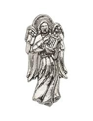14k Yellow-Gold Angel With Harp Lapel Pin by US Gems