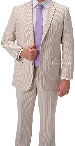 Affazy Khaki Seersucker Blazer Size = 48R