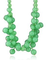 Kenneth Jay Lane 3 Row Jade Cluster Drops Gold Clasp Necklace, 19"
