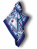 Hemmed Scarf- Sea of Circles Color Blue