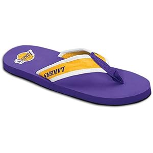 Buy Lakers For Bare Feet Mens NBA Flip Flops by For Bare Feet
