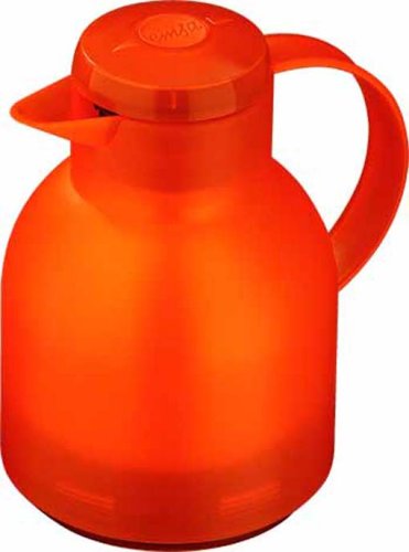 Emsa Samba 504234 Thermos Quick Press 1,0 L, colore: Arancione traslucido Emsa Samba 504234 Thermos Quick Press 1,0 L, colore: Arancione traslucido