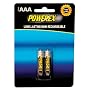 Powerex AAA HEAVY-DUTY 1000mAh Rechargeable NiMH Batteries - 2 Batteries Per Pack
