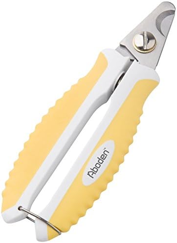 Aboden Professional Grade Pliers Style Pet Nail Clipper with Non-Slip Handles and Lock for Small Dogs and Cats,Yellow, Small