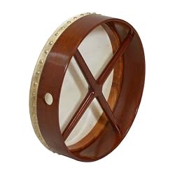 Bodhran, 14"x3.5", Fixed, Rosewd, Cross