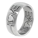 Love Designer Stainless Steel Puzzle Ring - Size 6