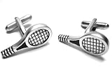 Brushed Silver Tennis Racket Cufflinks