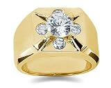 0.60 ctw Men's Diamond Ring in 18K Yellow Gold