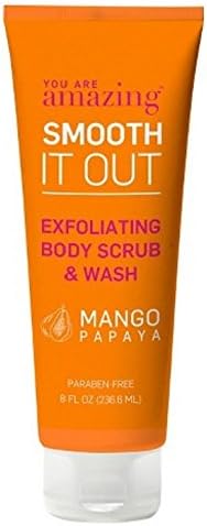 you are AMAZING mango papaya exfoliating body scrub & wash 8 oz