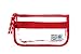 Rough Enough Vintage Clear Transparent Pencil Comestic Pouch Holder Case (Red)