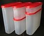 Tupperware Modular Mates 5 Pc Super Oval Pantry Set Passion Red Seal