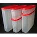 Tupperware Modular Mates 5 Pc Super Oval Pantry Set Passion Red Seal
