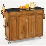 Large Black Cart with Granite Top