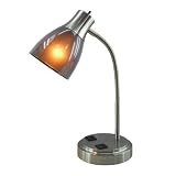 Normande Lighting 13W CFL Desk Lamp w/ Electrical outlets