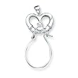 Sterling Silver Claddagh Charm Holder with 20 inch Sterling Silver Chain