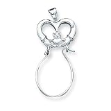 Sterling Silver Claddagh Charm Holder with 20 inch Sterling Silver Chain