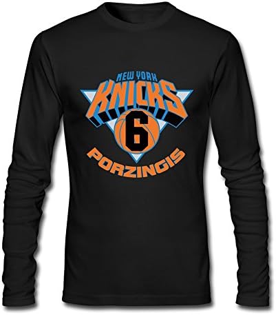 100% Cotton Go Knicks Kristaps Porzingis #6 T-shirts For Men Black