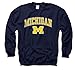 Campus Colors Adult Arch & Logo Soft Style Gameday Crewneck Sweatshirt (Michigan Wolverines - Navy, Medium)