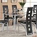 Rectangular Dining Table with Glass Top Metal legs Silver Finish