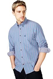 Blue Harbour Pure Cotton Slim Fit Striped Oxford Shirt