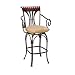 Hillsdale Fairfield 26-Inch Counter Stool with Return, Black and Gold Finish with Cherry Wood touches and Saddle Fauex-Suede Fabric