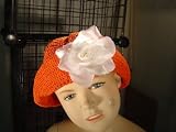 HT24, Orange Gimp Floppy Hat With white Rose