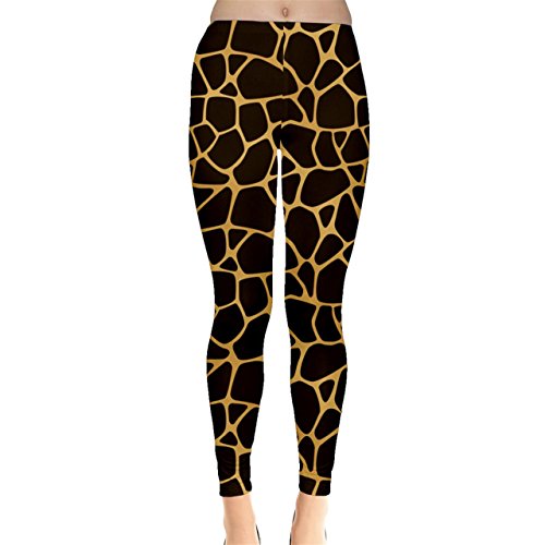 CowCow Womens Brown A Brown And Yellow Giraffe Spotted Repeatable Leggings