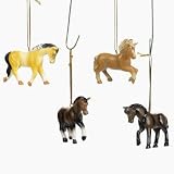 Set of Four Resin Horse Ornaments Christmas Tree Holiday Western Decor