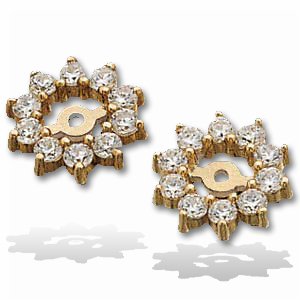 14K Yellow Gold Diamond Earring Jacket 0.652 CT