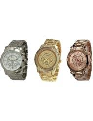 Set of Boyfriend Watches - Gold, Rose Gold, Silver