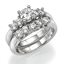 Platinum Bridal Set with Five Stone Engagement Ring