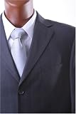 Men's Super 140's 100% Wool Single Breasted 3 Button Charcoal Windowpane Dress Suit with Single Pleated Pants***New for the Season!!!