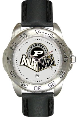 Purdue University Boilermakers Mens Leather Sports Watch