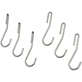 Rack It Up Hooks, Silver, Use with Rack It Up Silver Pot Racks, Set of 6, Silver