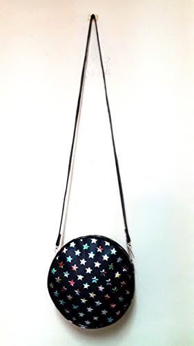 Chic Cool Polka Dots Rainbow Stars Small Travel Party Shoulder Crossbody Strap Bag Waterproof Oilcolth Purse Zip Case Handmade Kids Girls Woman Purple Color