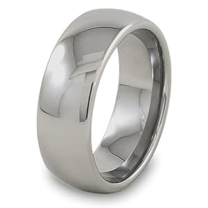 Domed Polished Titanium Band (8.0mm) - Sizes 5 - 13