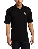 NFL Minnesota Vikings Men's Drytec Genre Polo Knit Short Sleeve Top, Black, Medium