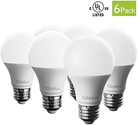 Glolux A19 LED Light Bulb, 75 Watt Equivalent, E26 Base Soft White 11 Watt Pack of 6
