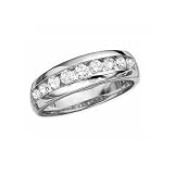 14K White Gold 1 ct. Diamond Men's Wedding Band
