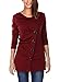 DJT Women's Cowl Neck Button Embellished Ruched Long Sleeve Blouse Top