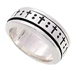 SilverBin Sterling Silver High Polish Spinner Style Cutout Cross Band Ring