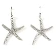 Silvertone Rhinestone Starfish Dangle Earrings Fashion Jewelry