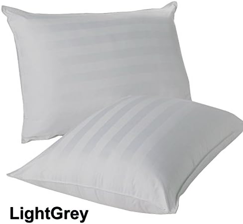 MISR 100% Egyptian Cotton Light Grey Stripe Standard 300TC Best Quality 2PCs single Color Pillowcase Pair Stripe