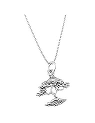 Sterling Silver One Sided Tree of Life Bonsai Tree Necklace