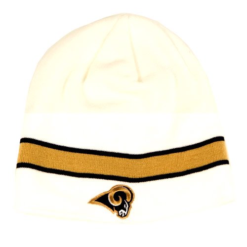 St. Louis Rams White w/Gold Stripe Beanie
