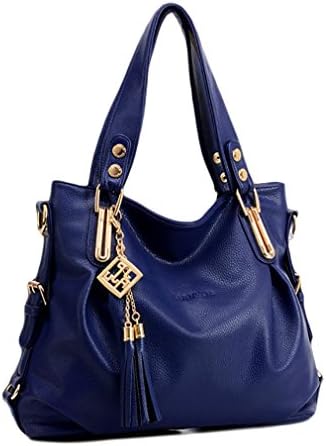 BIANHUA Fashion Women's Shoulder Messenger Tote Bag Handbag, Navy Blue