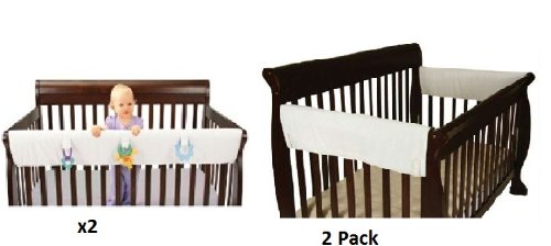 Leachco Easy Teether XL - 2 Pack and Easy Teether XL Side Rail Covers White 2 Pack with Bonus Dainty Baby Reusable Bag