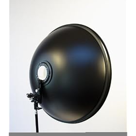 Studiohut 27.5 Beauty Dish Silver Reflector with Speedlight Flash Bracket Mount & Diffusion Sock